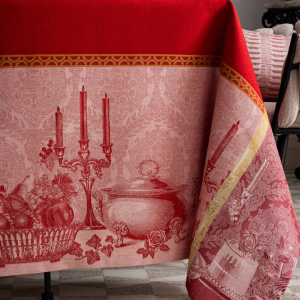 Le Jacquard Francais Festin Red Square Tablecloth - 47" Square